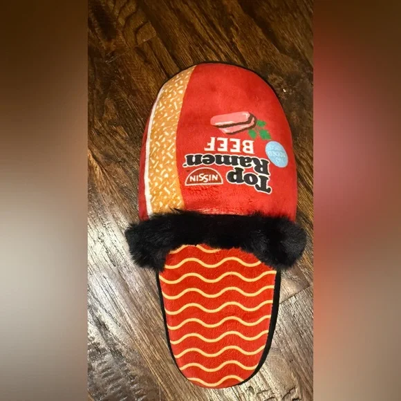 Odd Sox Top Ramen Slippers - Red and Orange - Beef and Chicken | Sz L - Unisex - Picture 2 of 5